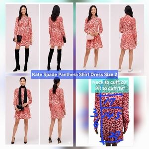 Kate Spade Panthera Shirt Dress Size 2